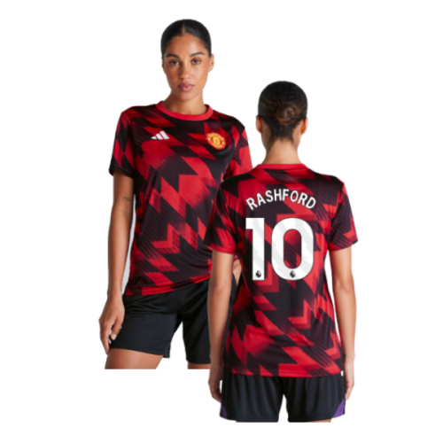 2025-2026 Man Utd Pre-Match Shirt (Red) - Womens (Rashford 10)