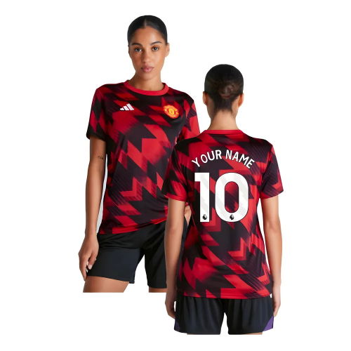 2025-2026 Man Utd Pre-Match Shirt (Red) - Womens (Your Name)