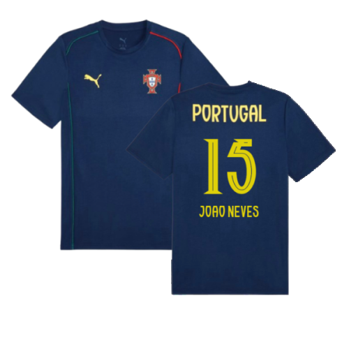 2025-2026 Portugal Casuals Tee (Persian Blue) (Joao Neves 15)