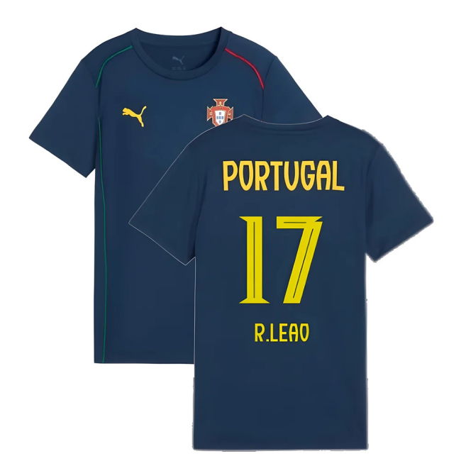 2025-2026 Portugal Casuals Tee (Persian Blue) - Kids (R.Leao 17)