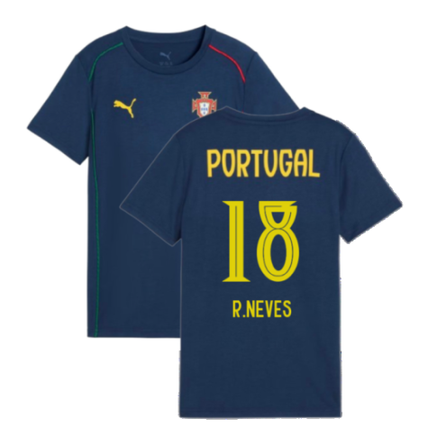 2025-2026 Portugal Casuals Tee (Persian Blue) - Kids (R.Neves 18)