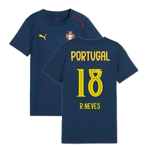 2025-2026 Portugal Casuals Tee (Persian Blue) - Kids (R.Neves 18)