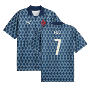 2025-2026 Portugal ftblNRGY+ Retro Jersey (Persian Blue) (Figo 7)