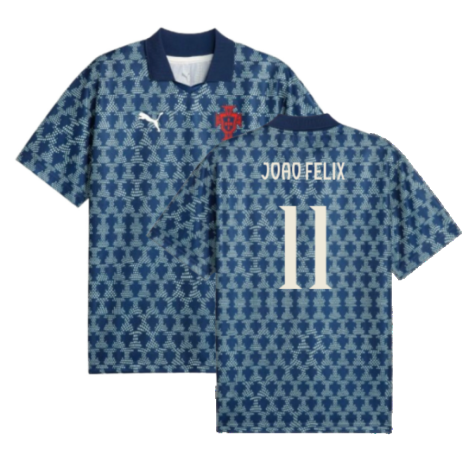 2025-2026 Portugal ftblNRGY+ Retro Jersey (Persian Blue) (Joao Felix 11)