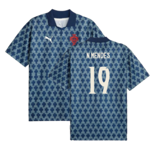 2025-2026 Portugal ftblNRGY+ Retro Jersey (Persian Blue) (N.Mendes 19)