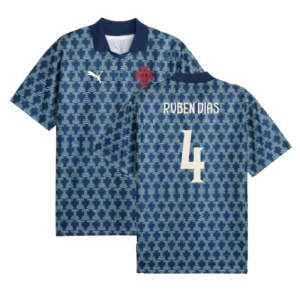 2025-2026 Portugal ftblNRGY+ Retro Jersey (Persian Blue) (Ruben Dias 4)