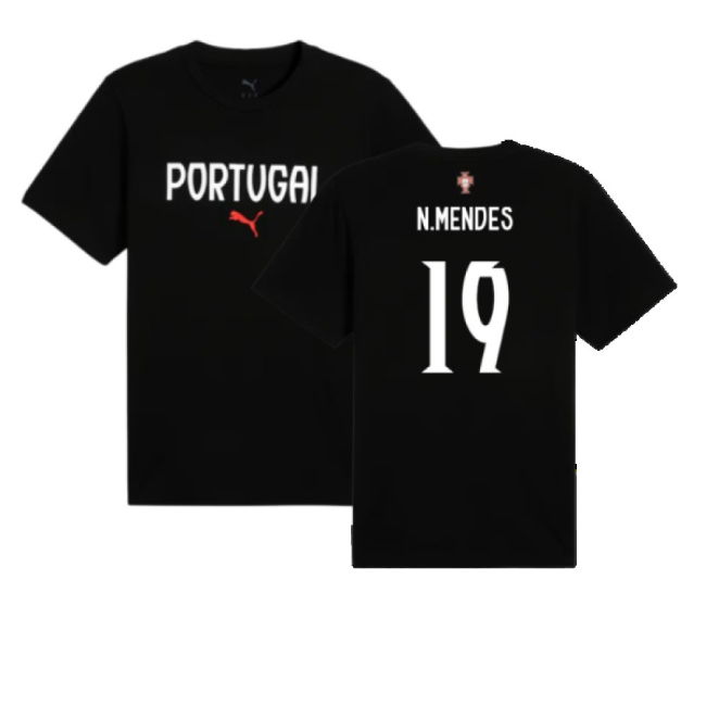 2025-2026 Portugal ftblNRGY Tee (Black) (N.Mendes 19)