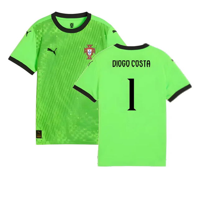 2025-2026 Portugal Home Goalkeeper Shirt (Green) - Kids (Diogo Costa 1)