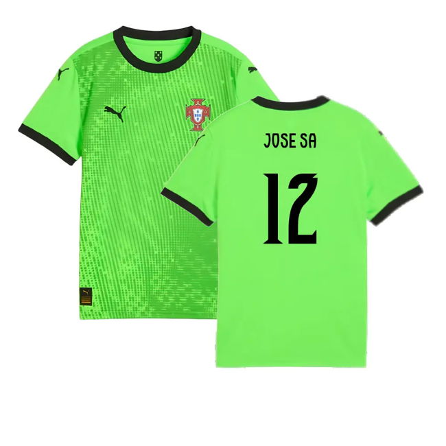 2025-2026 Portugal Home Goalkeeper Shirt (Green) - Kids (Jose Sa 12)