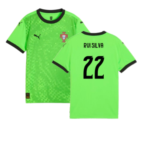 2025-2026 Portugal Home Goalkeeper Shirt (Green) - Kids (Rui Silva 22)