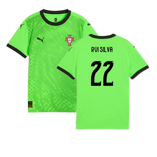 2025-2026 Portugal Home Goalkeeper Shirt (Green) - Kids (Rui Silva 22)