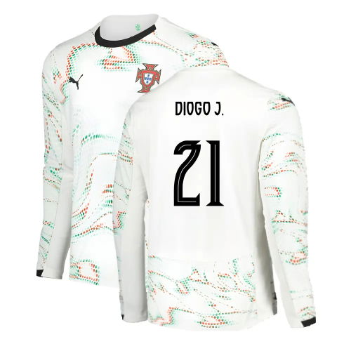 2025-2026 Portugal Long Sleeve Away Shirt (Diogo J. 21)