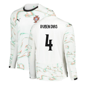 2025-2026 Portugal Long Sleeve Away Shirt (Ruben Dias 4)