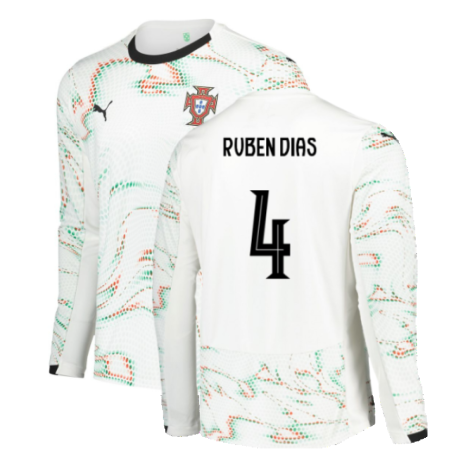 2025-2026 Portugal Long Sleeve Away Shirt (Ruben Dias 4)