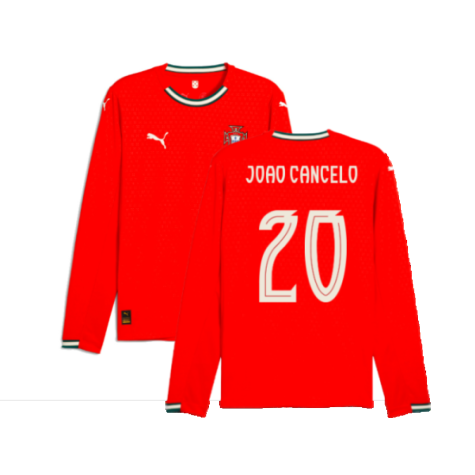 2025-2026 Portugal Long Sleeve Home Shirt (Joao Cancelo 20)