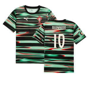 2025-2026 Portugal Prematch SS Jersey (Black) (Bernardo 10)
