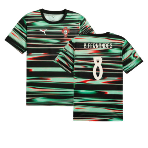 2025-2026 Portugal Prematch SS Jersey (Black) (B.Fernandes 8)