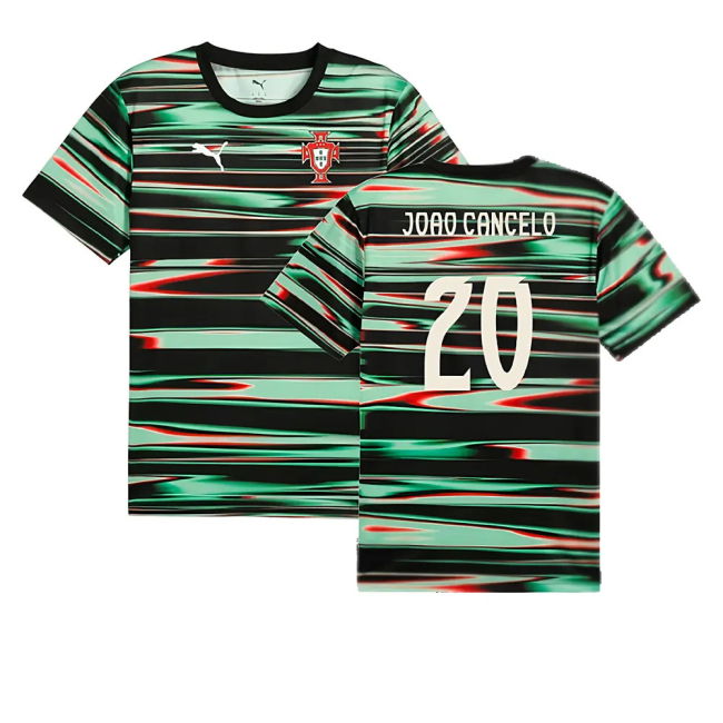 2025-2026 Portugal Prematch SS Jersey (Black) (Joao Cancelo 20)