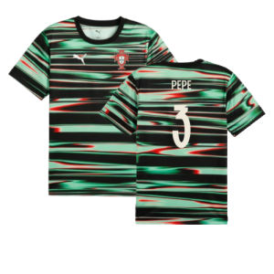 2025-2026 Portugal Prematch SS Jersey (Black) (Pepe 3)