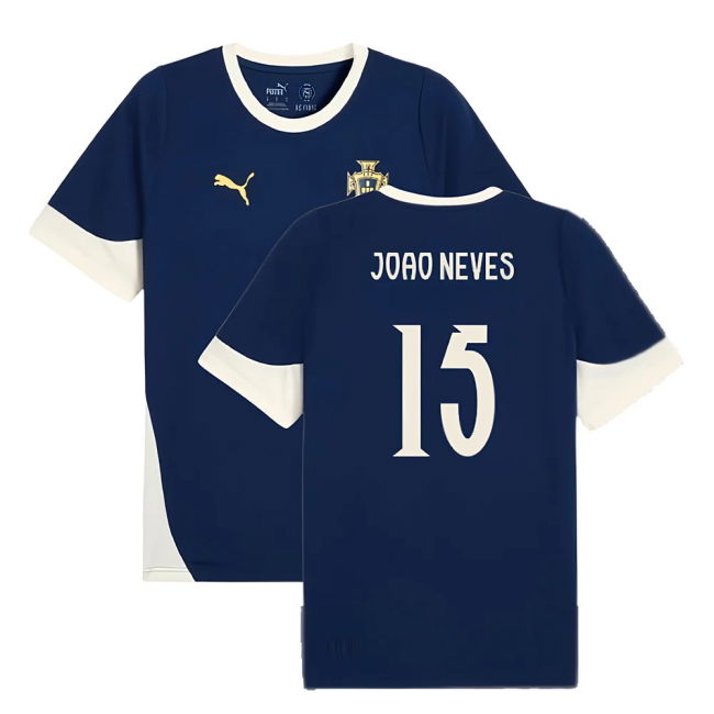 2025-2026 Portugal Training Jersey (Persian Blue) (Joao Neves 15)