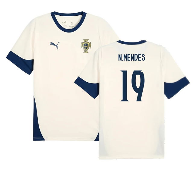 2025-2026 Portugal Training Jersey (Sugared Almond) (N.Mendes 19)