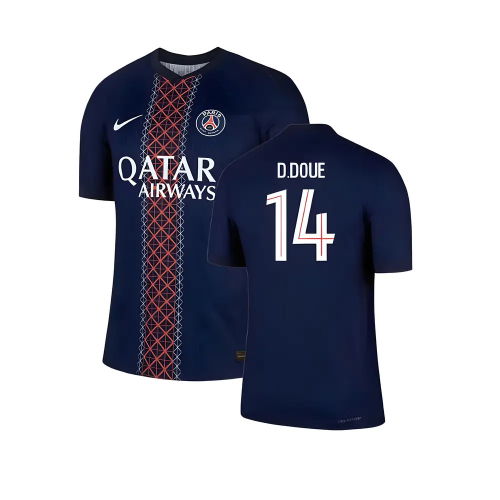 2025-2026 PSG Home Dri-Fit ADV Authentic Shirt (D.Doue 14)