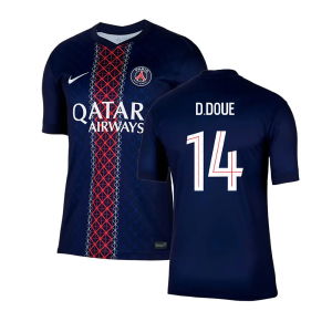 2025-2026 PSG Paris Saint Germain Home Shirt (D.Doue 14)