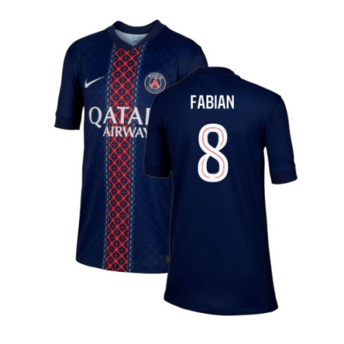 2025-2026 PSG Paris Saint Germain Home Shirt (Kids) (Fabian 8)