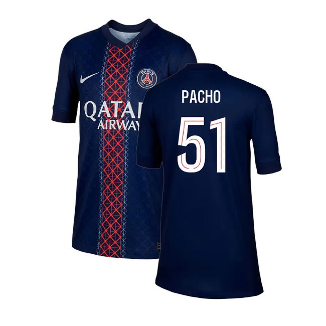 2025-2026 PSG Paris Saint Germain Home Shirt (Kids) (Pacho 51)