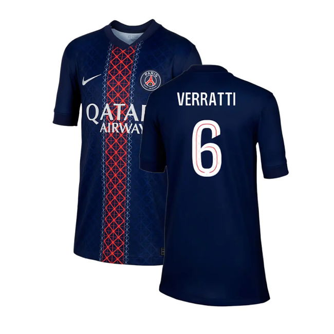 2025-2026 PSG Paris Saint Germain Home Shirt (Kids) (Verratti 6)