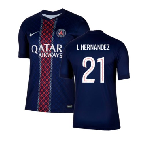 2025-2026 PSG Paris Saint Germain Home Shirt (L.Hernandez 21)