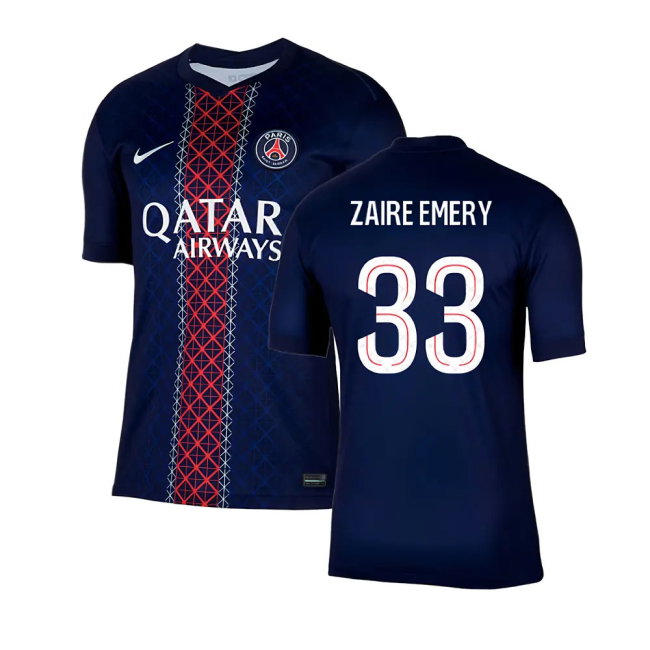 2025-2026 PSG Paris Saint Germain Home Shirt (Zaire Emery 33)