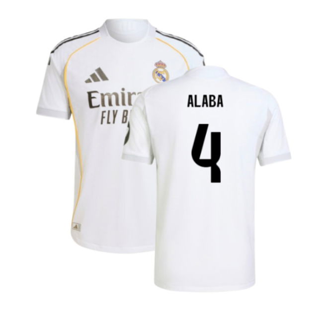 2025-2026 Real Madrid Authentic Home Shirt (Alaba 4)