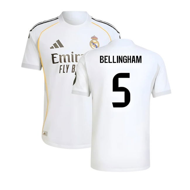 2025-2026 Real Madrid Authentic Home Shirt (Bellingham 5)
