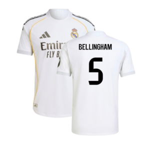 2025-2026 Real Madrid Authentic Home Shirt (Bellingham 5)