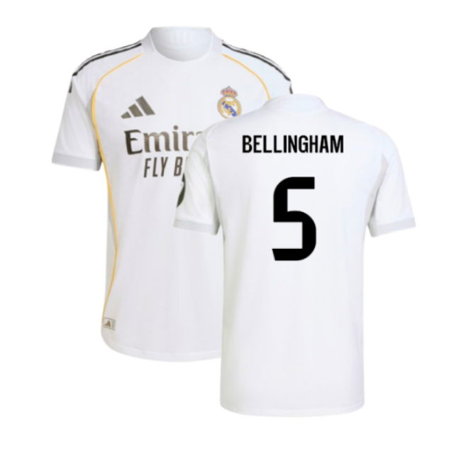 2025-2026 Real Madrid Authentic Home Shirt (Bellingham 5)