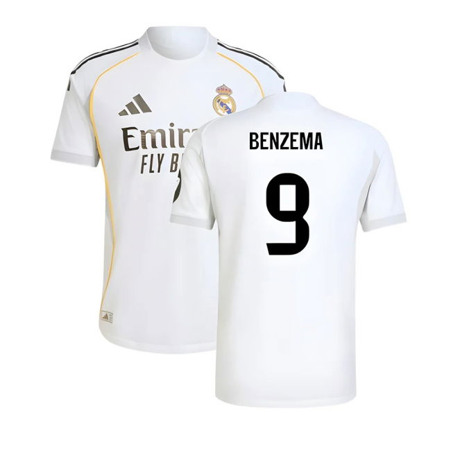2025-2026 Real Madrid Authentic Home Shirt (Benzema 9)