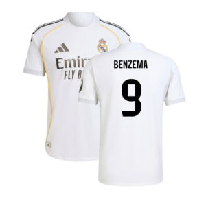 2025-2026 Real Madrid Authentic Home Shirt (Benzema 9)