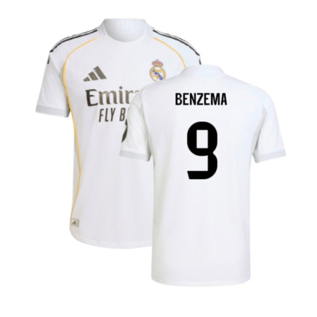 2025-2026 Real Madrid Authentic Home Shirt (Benzema 9)