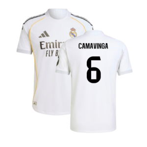 2025-2026 Real Madrid Authentic Home Shirt (Camavinga 6)
