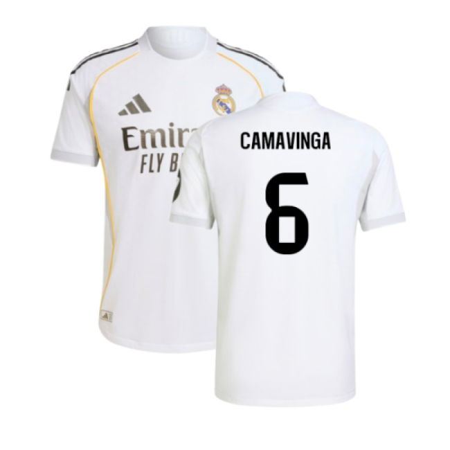 2025-2026 Real Madrid Authentic Home Shirt (Camavinga 6)