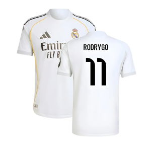 2025-2026 Real Madrid Authentic Home Shirt (Rodrygo 11)