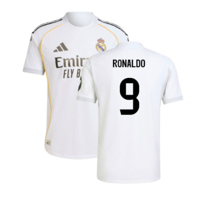 2025-2026 Real Madrid Authentic Home Shirt (Ronaldo 9)