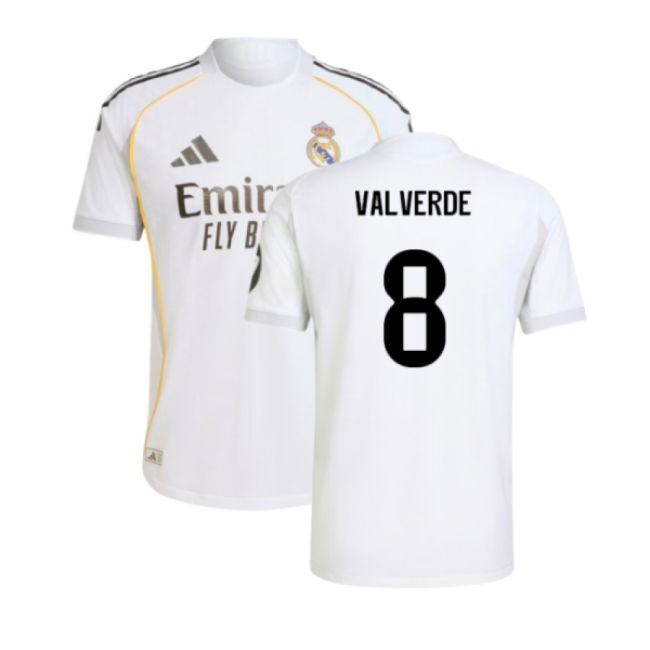 2025-2026 Real Madrid Authentic Home Shirt (Valverde 8)