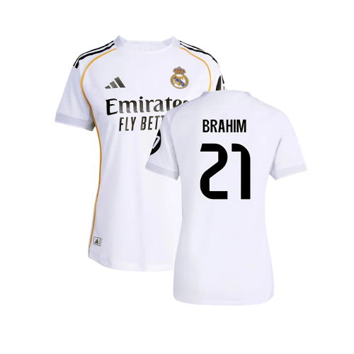 2025-2026 Real Madrid Authentic Home Shirt (Womens) (Brahim 21)