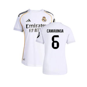 2025-2026 Real Madrid Authentic Home Shirt (Womens) (Camavinga 6)