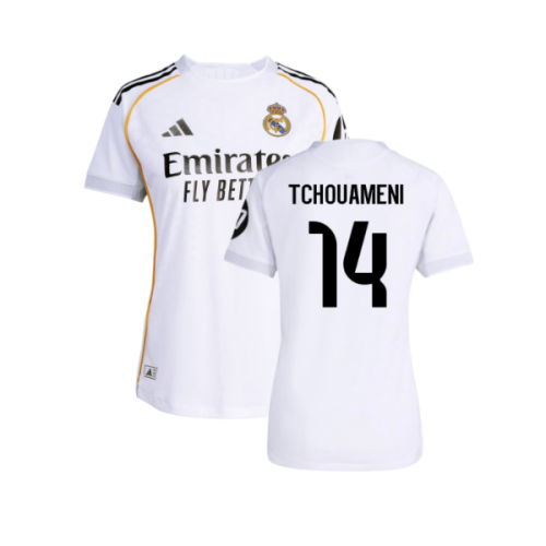 2025-2026 Real Madrid Authentic Home Shirt (Womens) (Tchouameni 14)