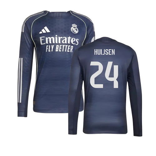 2025-2026 Real Madrid Authentic Long Sleeve Away Shirt (Huijsen 24)