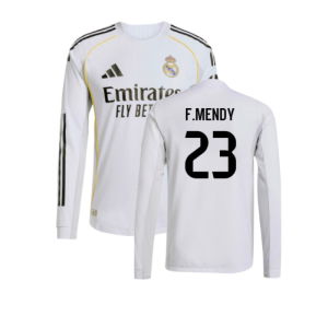 2025-2026 Real Madrid Authentic Long Sleeve Home Shirt (F.Mendy 23)