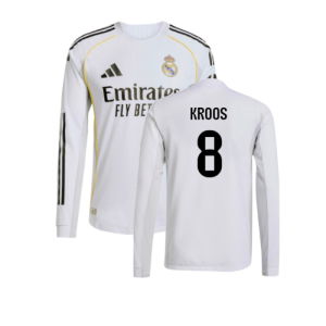 2025-2026 Real Madrid Authentic Long Sleeve Home Shirt (Kroos 8)
